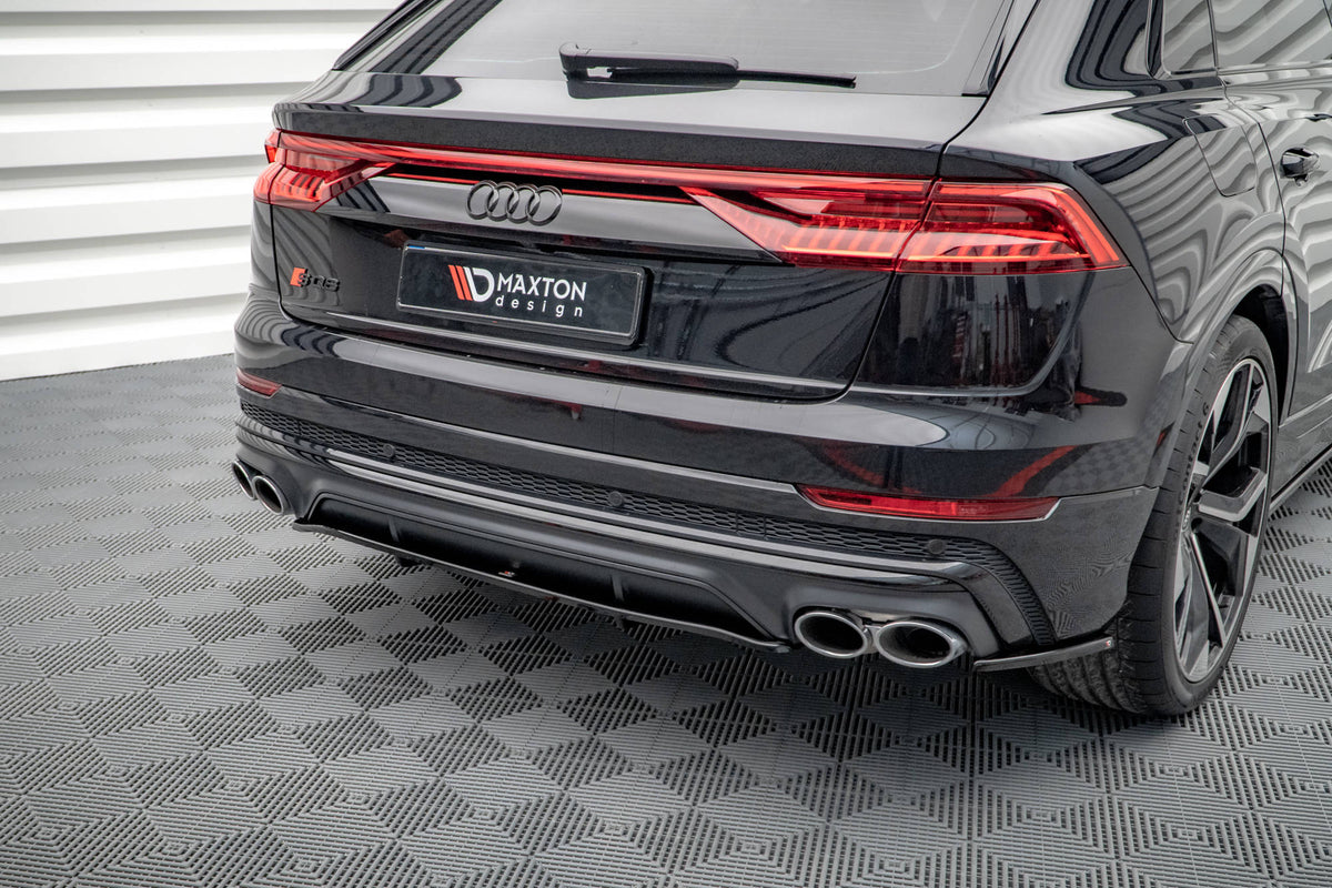 Heck Ansatz Flaps Diffusor passend für Audi SQ8 Mk1 schwarz Hochglanz – Ansicht 4