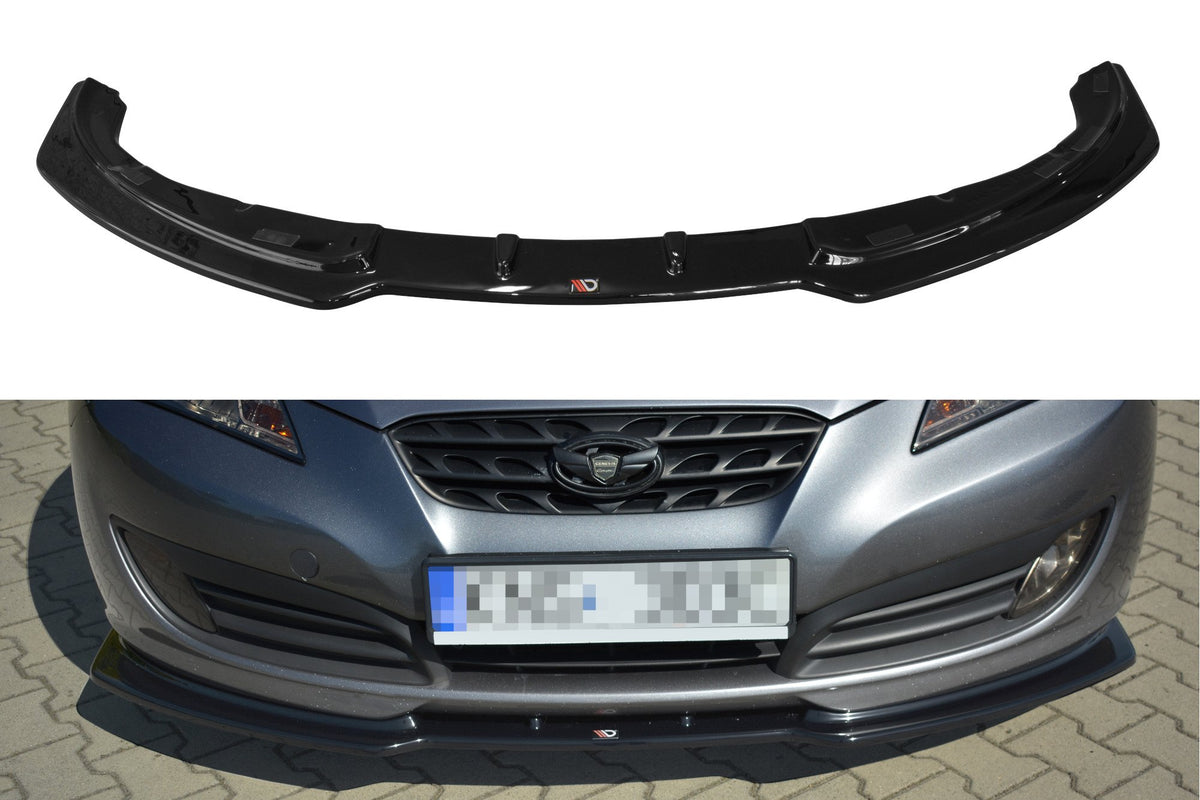 Street+ Spoilerlippe Front Ansatz passend für Hyundai Genesis Coupe Mk1 schwarz Hochglanz – Ansicht 2