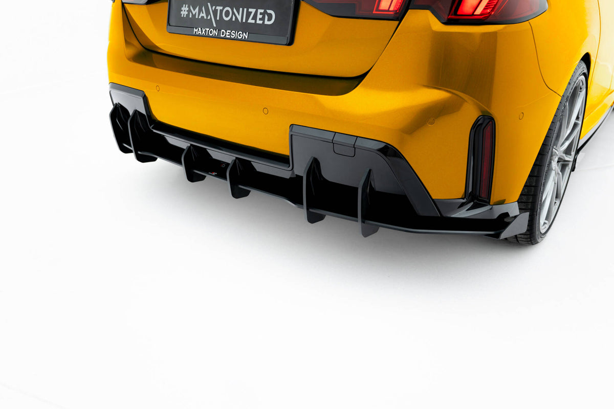 Hintere Seiten Flaps passend für BMW 1er M-Paket F70 schwarz Hochglanz – Ansicht 1