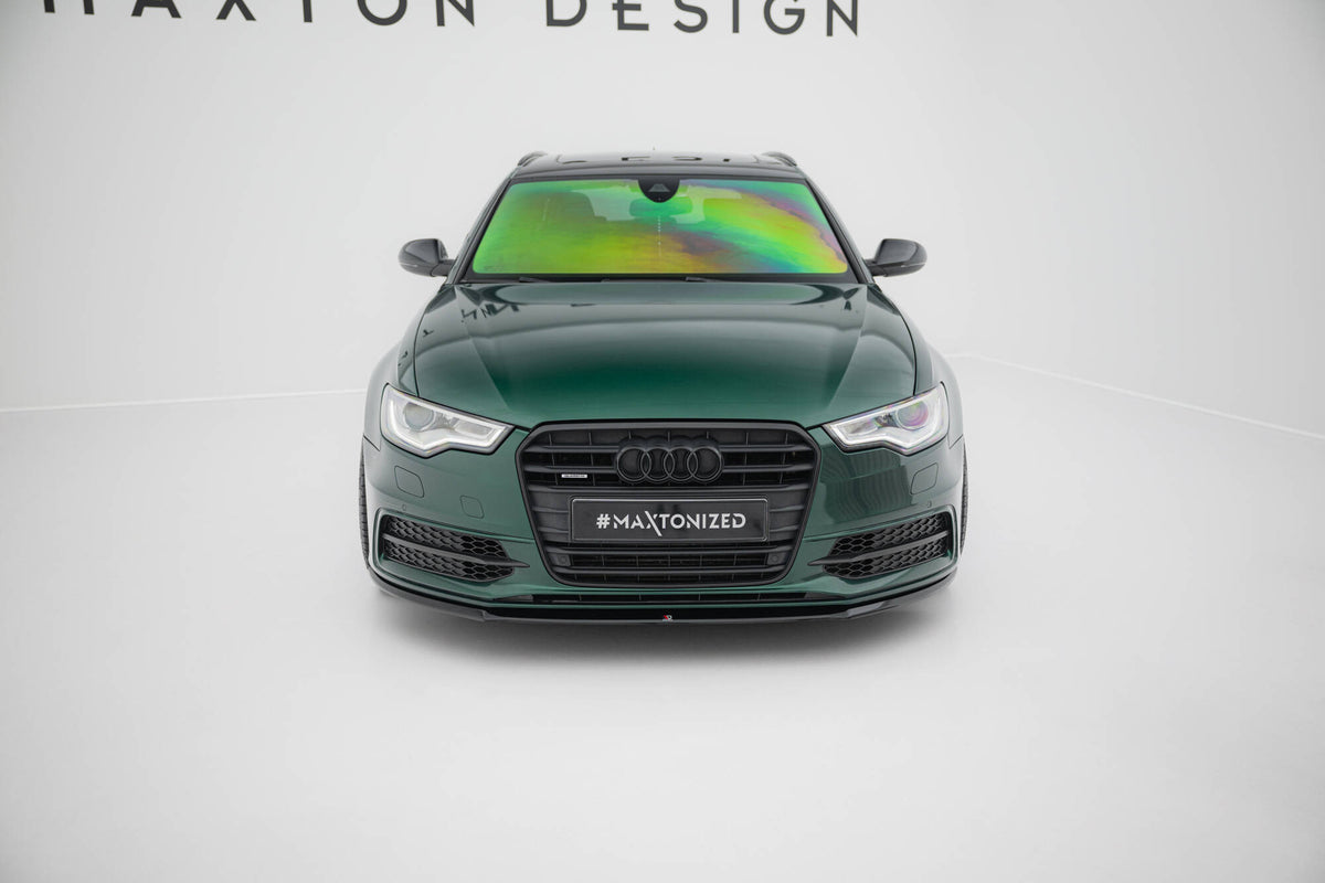 Street+ Spoilerlippe Front Ansatz V.2 passend für Audi S6 / A6 S-Line C7 schwarz Hochglanz – Ansicht 1