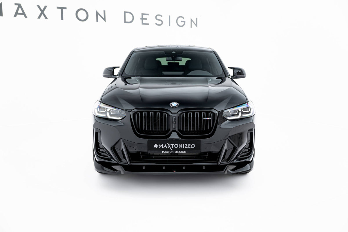 Street+ Spoilerlippe Front Ansatz V.2 passend für BMW X4 M-Paket G02 Facelift schwarz Hochglanz – Ansicht 1