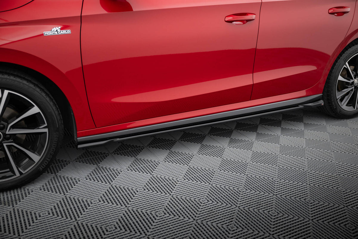 Street+ Seitenschweller Leisten passend für Skoda Fabia Monte Carlo Mk4 schwarz Hochglanz – Ansicht 3