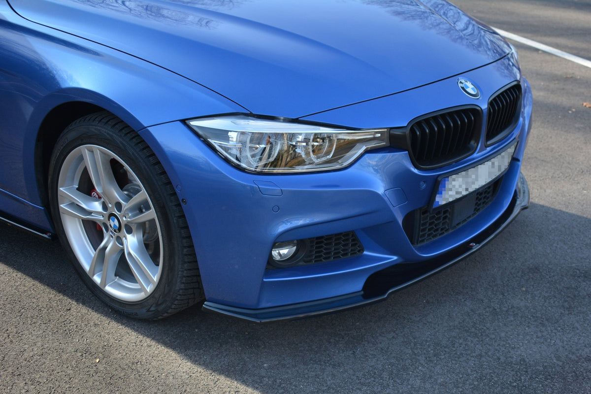 Street+ Spoilerlippe Front Ansatz passend für BMW 3er M-Paket F30 / F30 Facelift schwarz Hochglanz – Ansicht 3