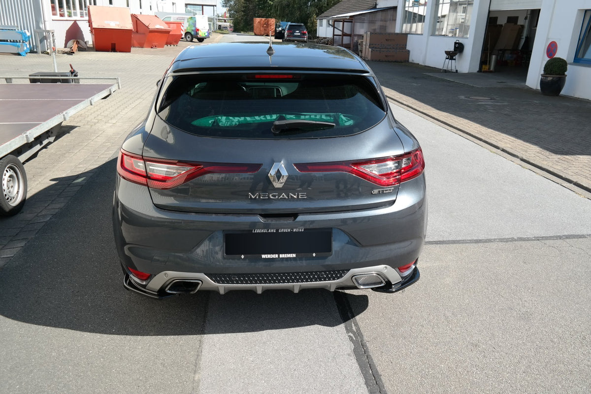 Heck Ansatz Flaps Diffusor passend für Renault Megane Mk.4 GT-Line schwarz Hochglanz – Ansicht 6