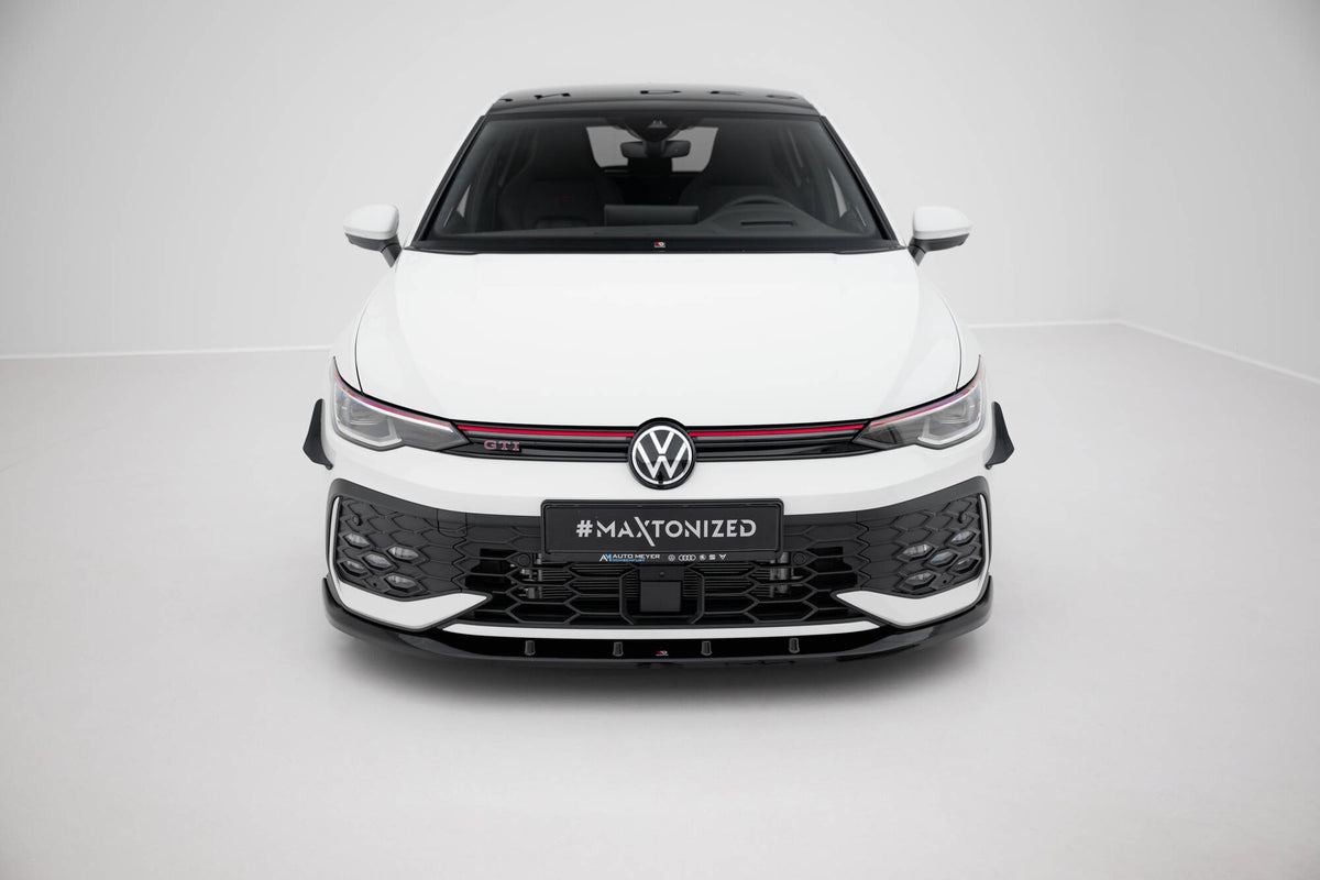 Street+ Spoilerlippe Front Ansatz V.5 passend für VW Golf GTI / GTE / R-Line Mk8 Facelift schwarz Hochglanz – Ansicht 1