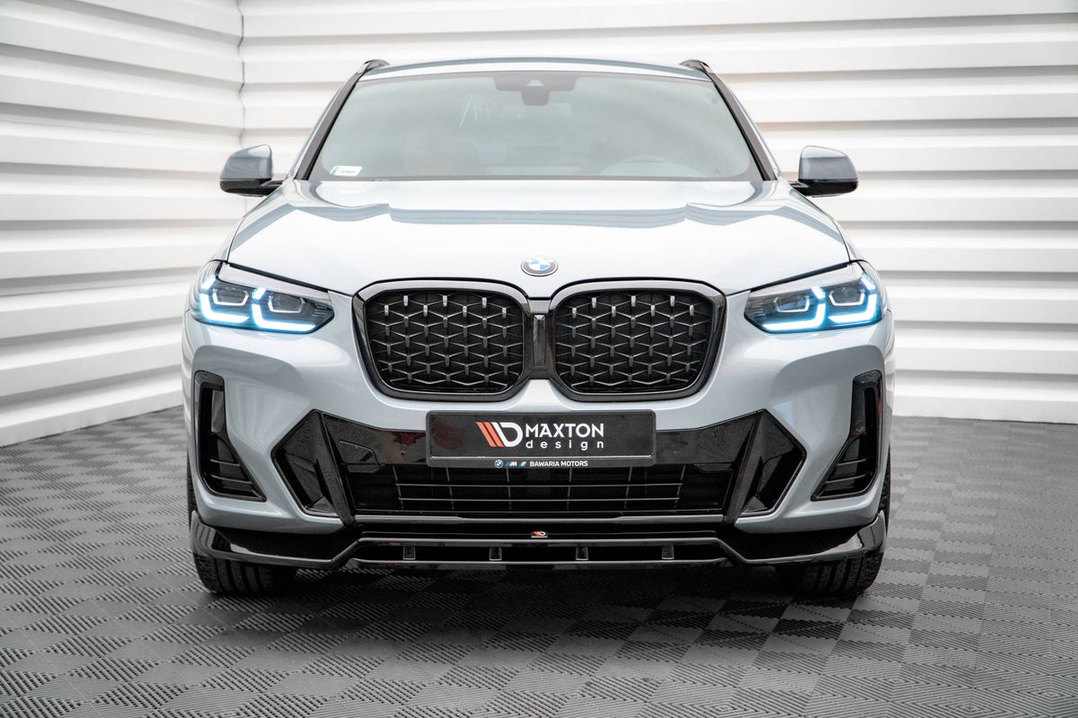 Street+ Spoilerlippe Front Ansatz V.1 passend für BMW X4 M-Paket G02 Facelift schwarz Hochglanz – Ansicht 3