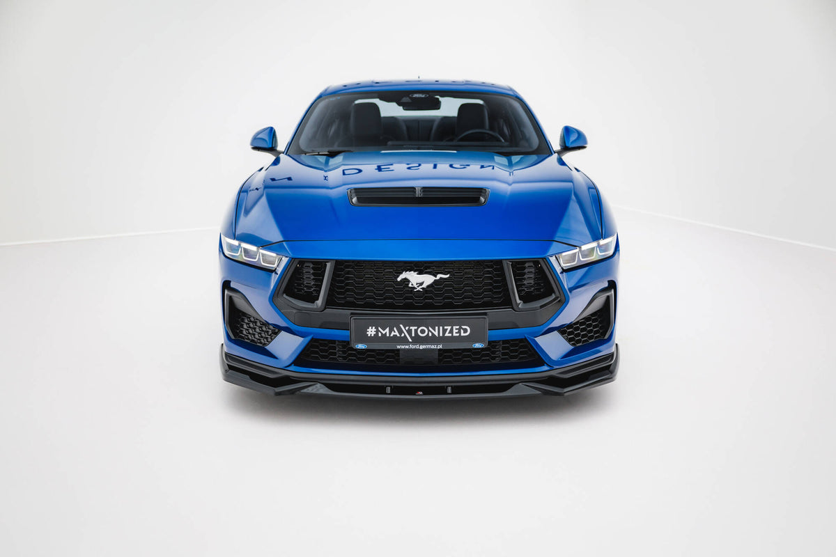 Street+ Spoilerlippe Front Ansatz V.2 passend für Ford Mustang GT Mk7 schwarz Hochglanz – Ansicht 1