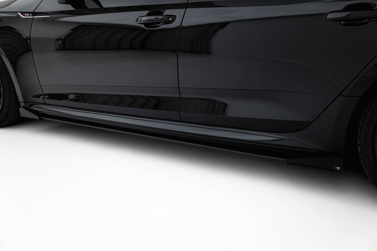 Street Pro Street+ Seitenschweller Leisten + Flaps passend für Audi RS5 Sportback F5 schwarz Hochglanz – Ansicht 4