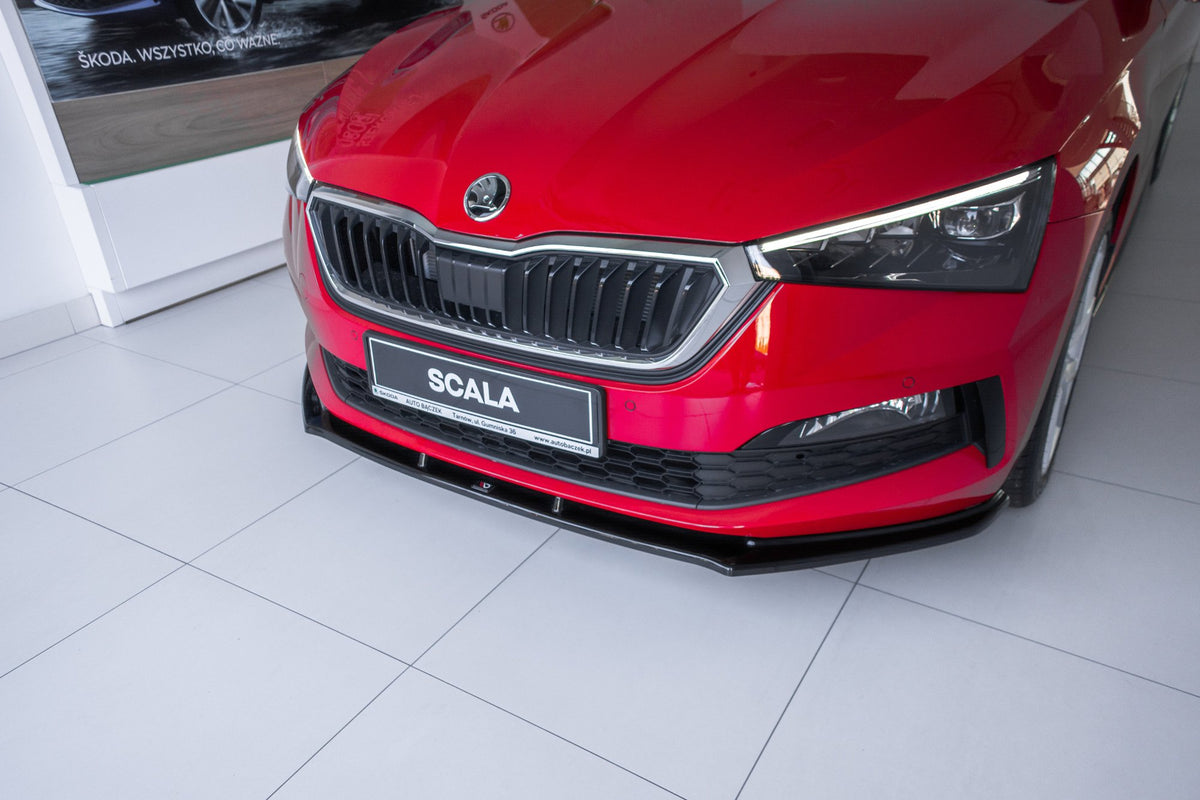 Street+ Spoilerlippe Front Ansatz V.1 passend für Skoda Scala schwarz Hochglanz – Ansicht 3