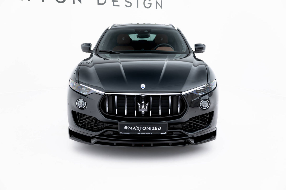 Street+ Spoilerlippe Front Ansatz passend für Maserati Levante GT Mk1 Facelift schwarz Hochglanz – Ansicht 1