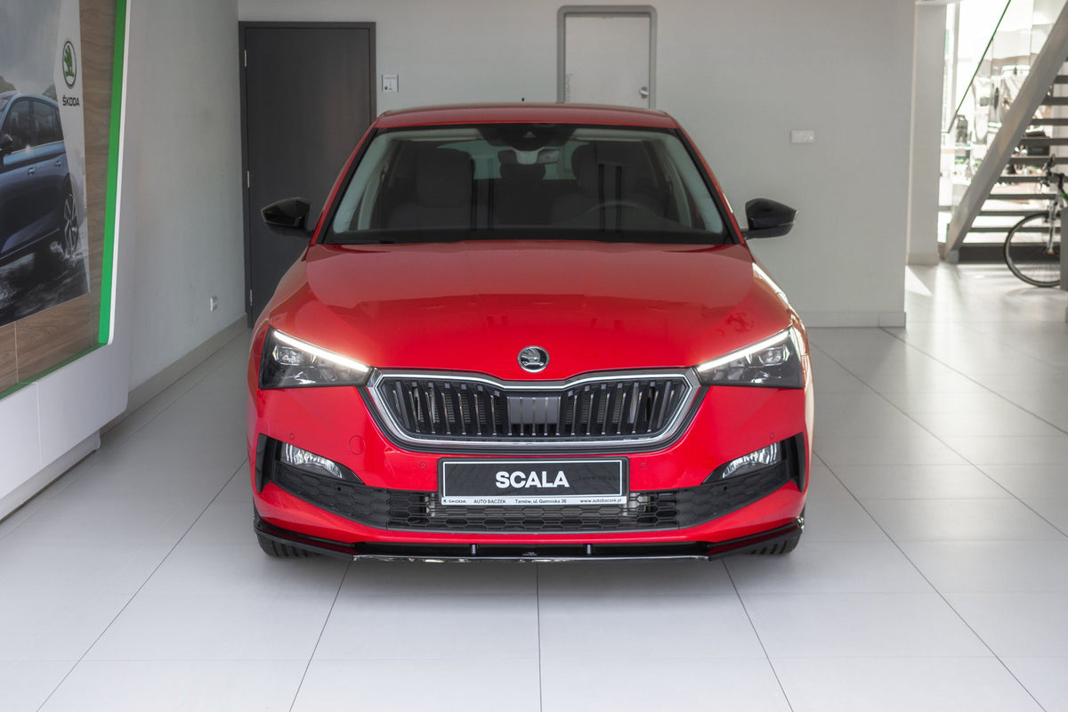 Street+ Spoilerlippe Front Ansatz V.1 passend für Skoda Scala schwarz Hochglanz – Ansicht 1