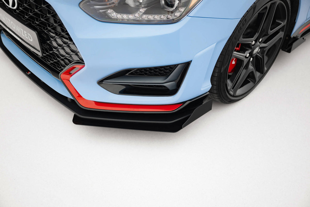Front Stoßstange Flaps passend für Hyundai Veloster N Mk2 schwarz Hochglanz – Ansicht 1