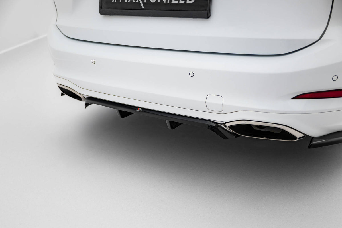 Mittlerer Diffusor Heck Ansatz DTM Look passend für Ford Focus Vignale Kombi Mk4 schwarz Hochglanz – Ansicht 3