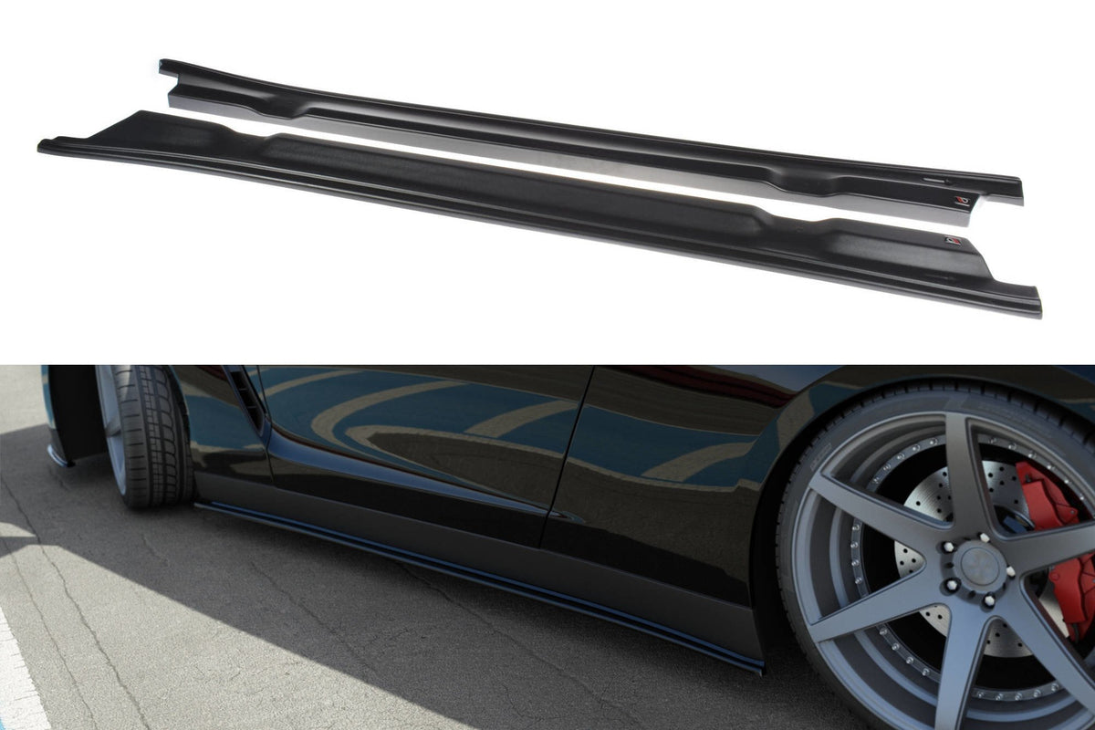 Street+ Seitenschweller Leisten passend für NISSAN GT-R vor Facelift COUPE (R35-SERIES) schwarz Hochglanz – Ansicht 2