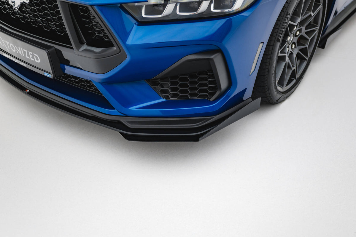 Street Pro Street+ Spoilerlippe Front Ansatz + Flaps passend für Ford Mustang GT Mk7 schwarz Hochglanz – Ansicht 5