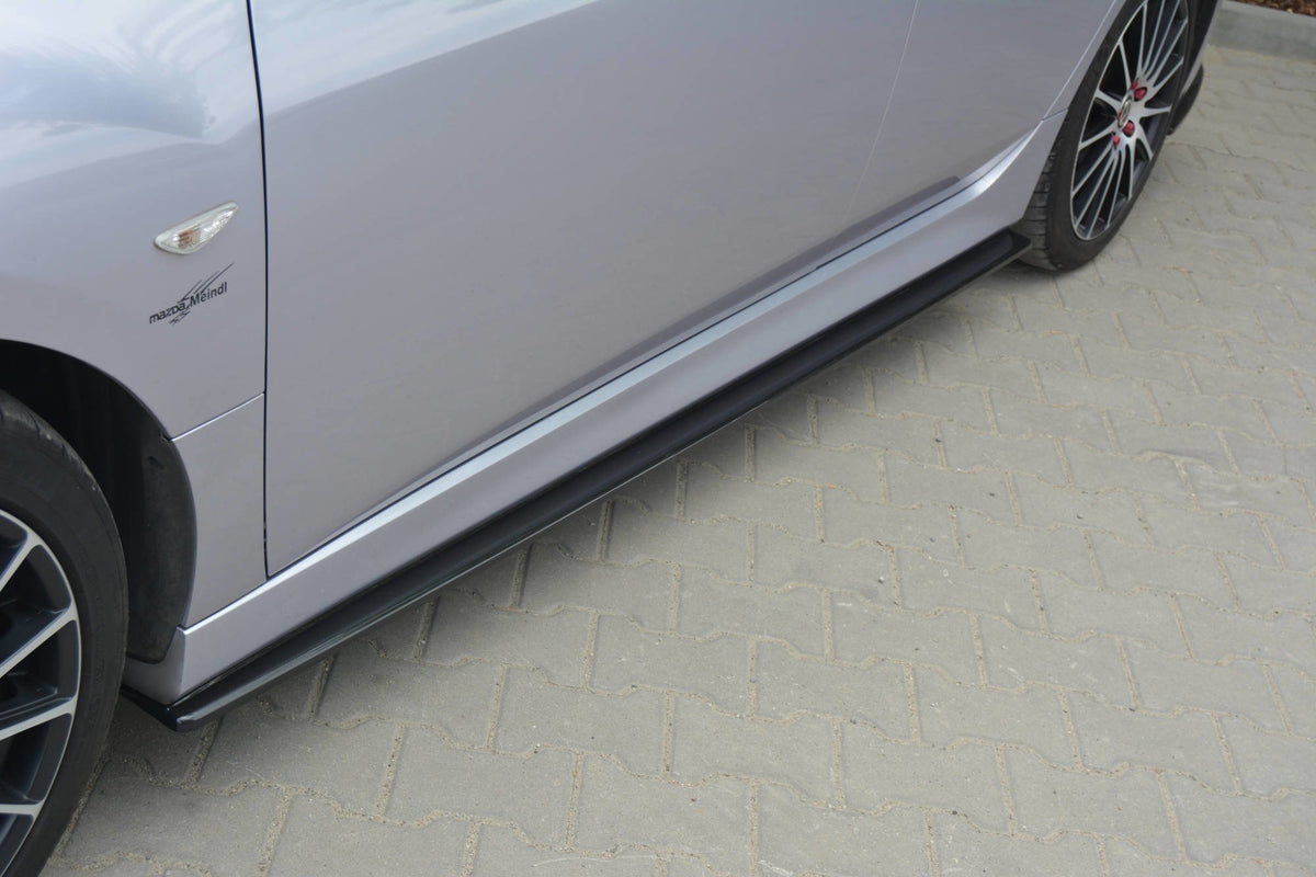 Street+ Seitenschweller Leisten passend für MAZDA 6 MK2 SPORT HATCH (GH-SERIES) vor Facelift schwarz Hochglanz – Ansicht 1