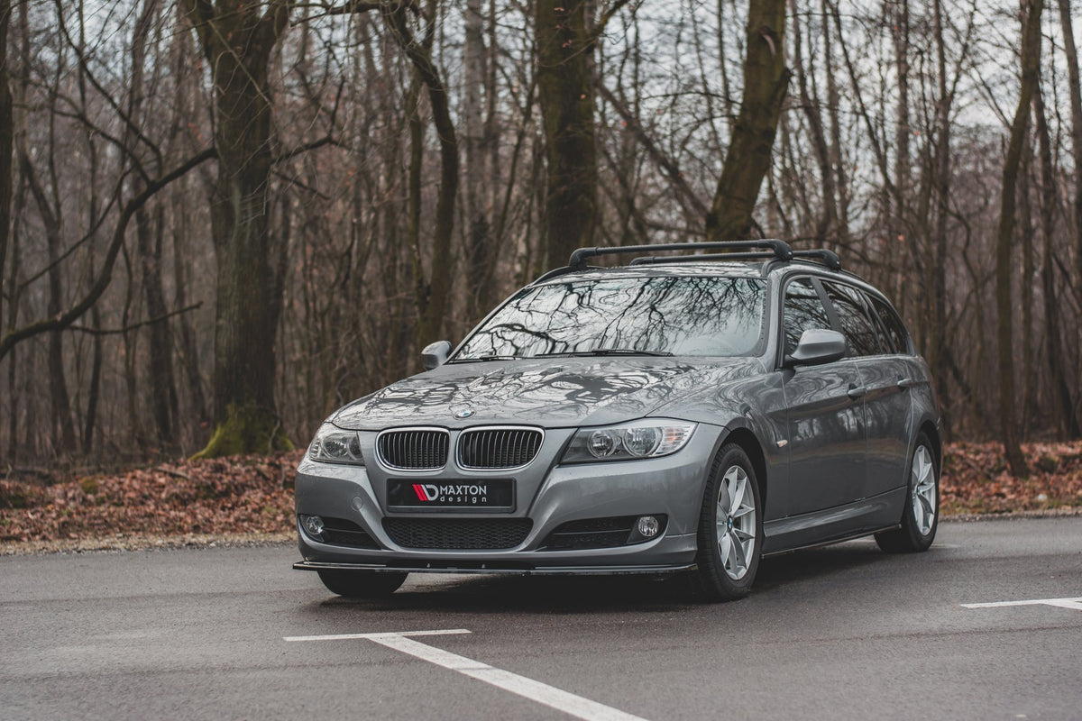 Street+ Spoilerlippe Front Ansatz V.2 passend für BMW 3er E90/E91 Facelift schwarz Hochglanz – Ansicht 1