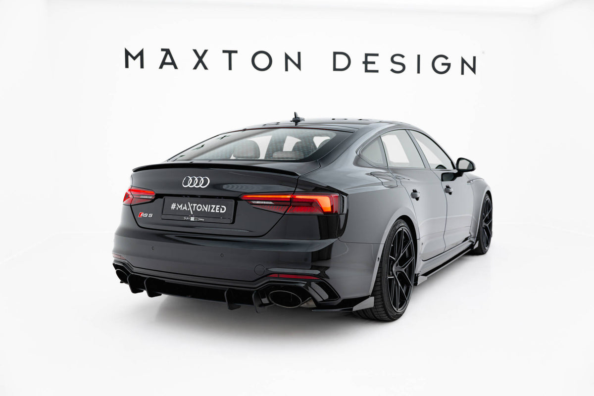 Street Pro Heck Ansatz Flaps Diffusor + Flaps passend für Ford Audi RS5 Coupe / Sportback F5 schwarz Hochglanz – Ansicht 1
