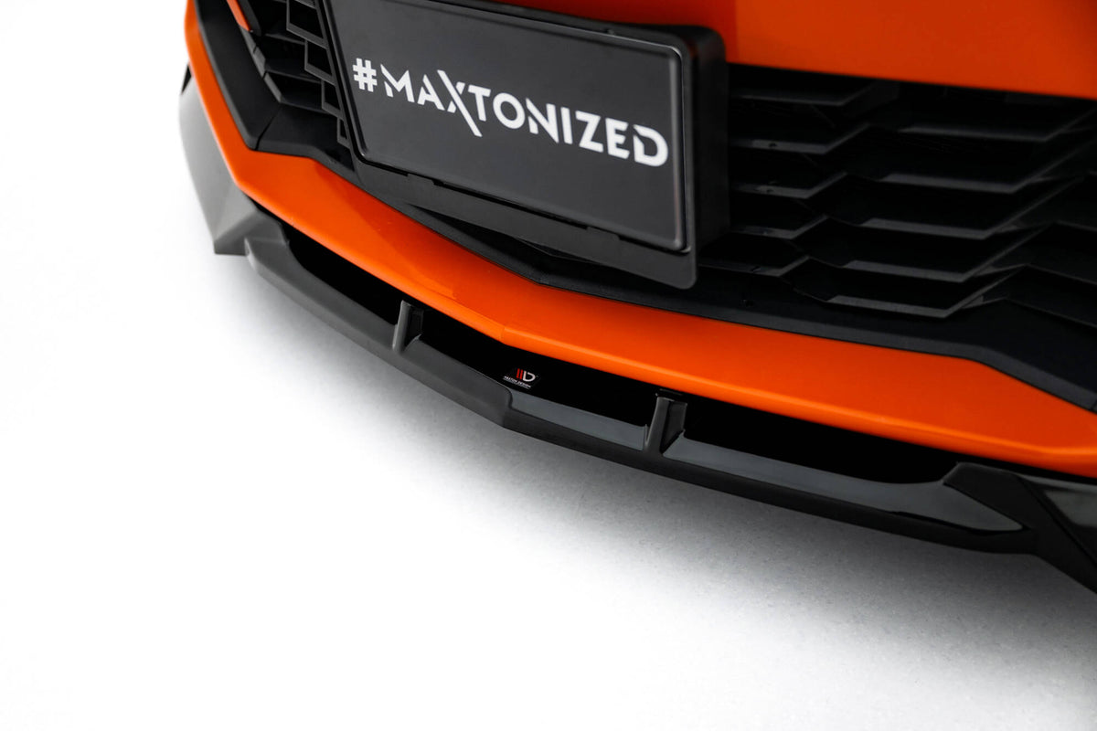 Street+ Spoilerlippe Front Ansatz V.2 passend für Chevrolet Camaro SS Mk6 Facelift schwarz Hochglanz – Ansicht 3