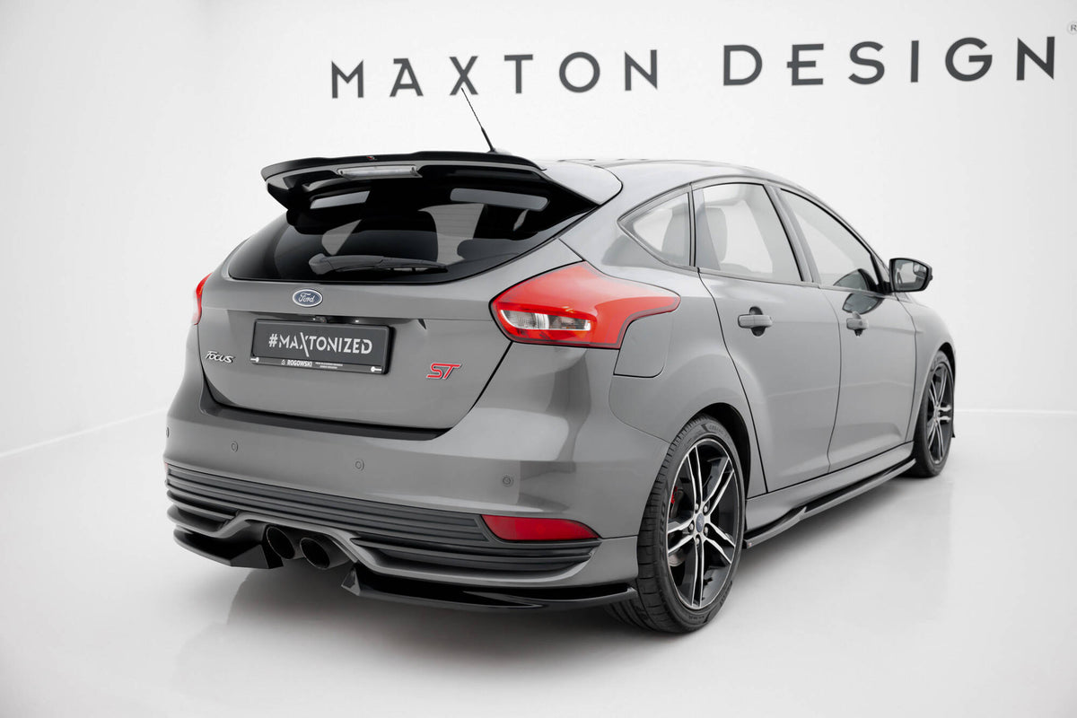 Heck Ansatz Flaps Diffusor V.3 passend für Ford Focus ST Mk3 Facelift schwarz Hochglanz – Ansicht 1