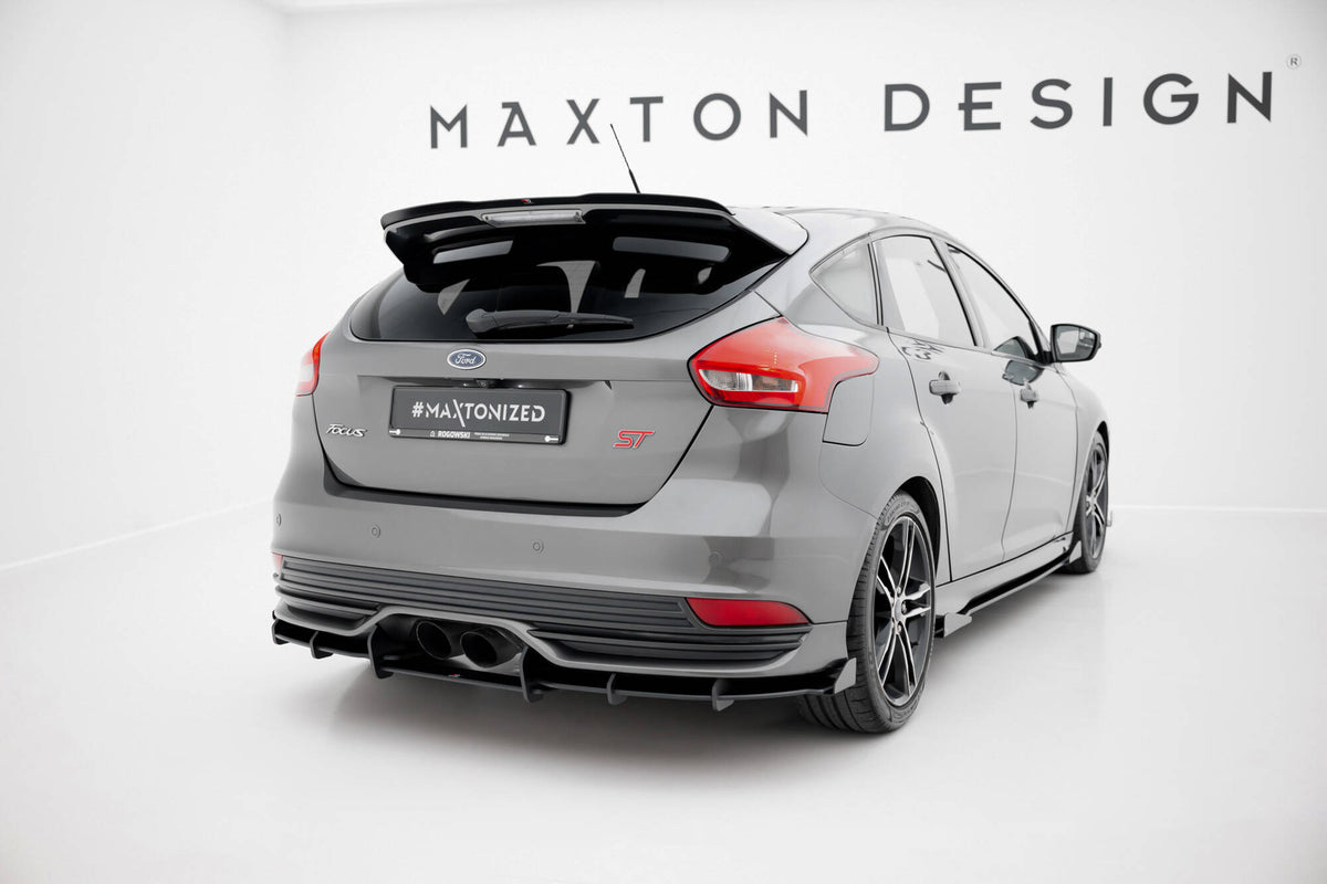 Street Pro Heckschürze + Flaps passend für Ford Focus ST Mk3 Facelift schwarz Hochglanz – Ansicht 1