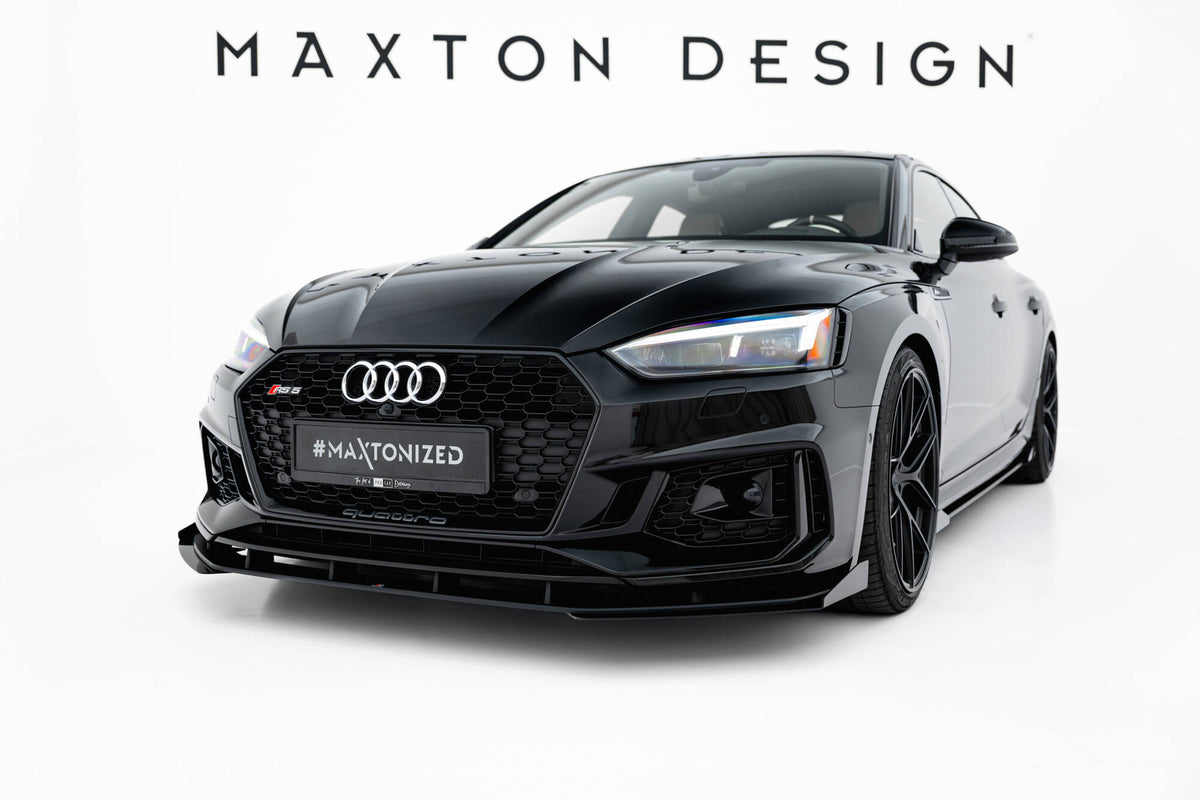 Street Pro Street+ Spoilerlippe Front Ansatz + Flaps passend für Audi RS5 Coupe / Sportback F5 schwarz Hochglanz – Ansicht 5