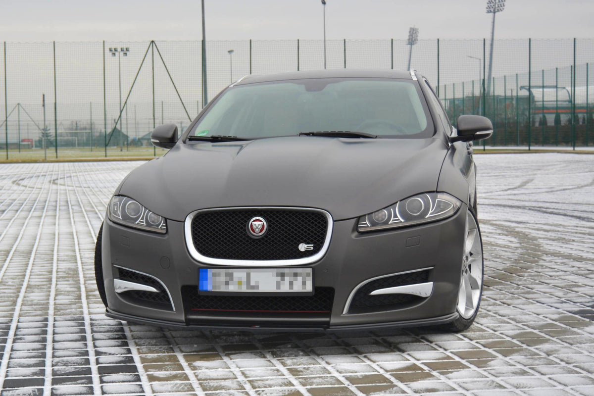 Street+ Spoilerlippe Front Ansatz passend für JAGUAR XF (X250) MK1 SPORTBRAKE S-PACK schwarz Hochglanz – Ansicht 4