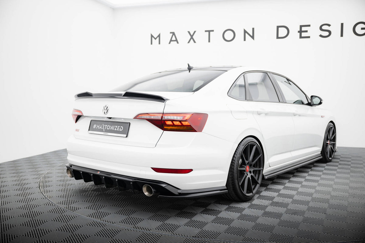 Heck Ansatz Flaps Diffusor passend für VW Jetta GLI Mk7 schwarz Hochglanz – Ansicht 6