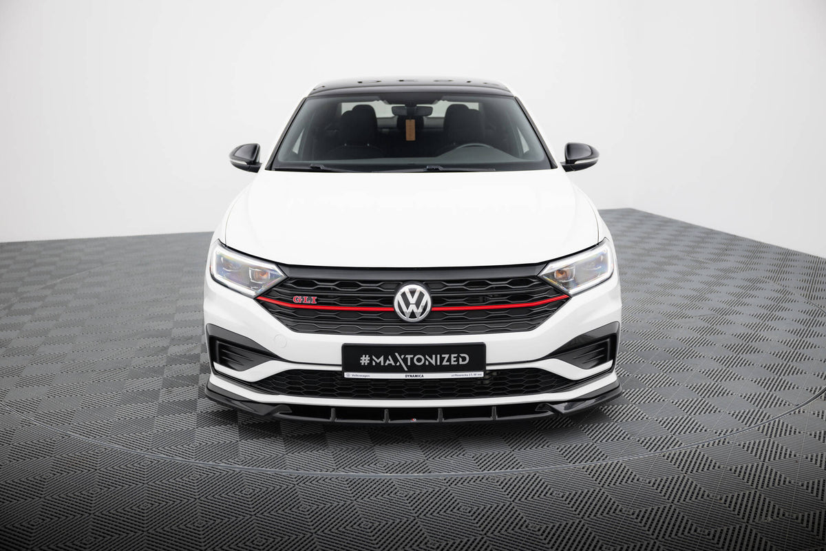 Street+ Spoilerlippe Front Ansatz V.1 passend für VW Jetta GLI Mk7 schwarz Hochglanz – Ansicht 4