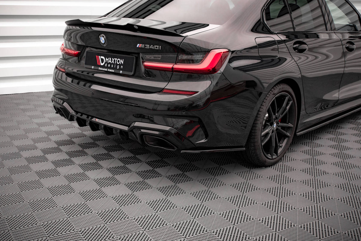 Heck Ansatz Flaps Diffusor V.3 passend für BMW M340i / M-Paket G20 / G21 schwarz Hochglanz – Ansicht 3