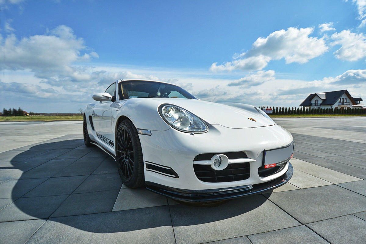 Street+ Spoilerlippe Front Ansatz V.2 passend für PORSCHE CAYMAN S 987C  schwarz Hochglanz – Ansicht 1
