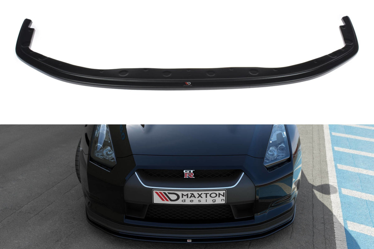 Street+ Spoilerlippe Front Ansatz V.2 passend für NISSAN GT-R vor Facelift COUPE (R35-SERIES) schwarz Hochglanz – Ansicht 2