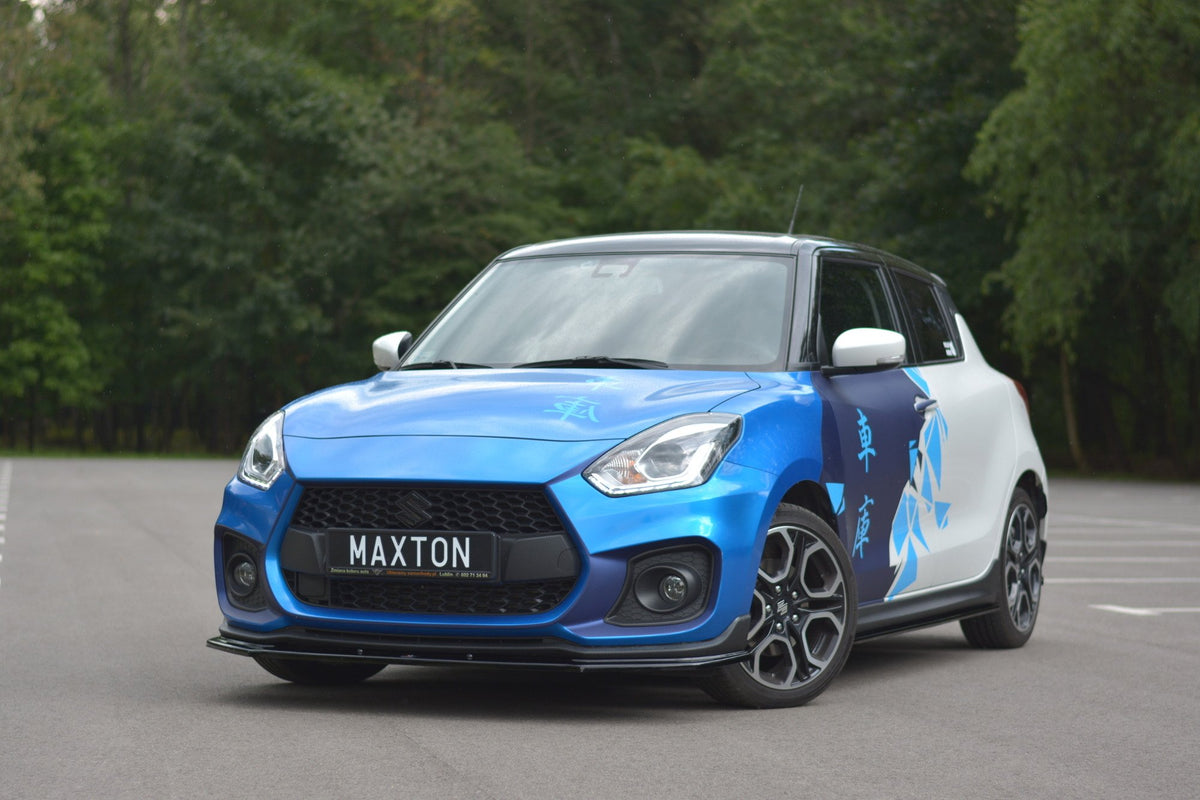 Street+ Spoilerlippe Front Ansatz V.1 passend für SUZUKI SWIFT 6 SPORT schwarz Hochglanz – Ansicht 1
