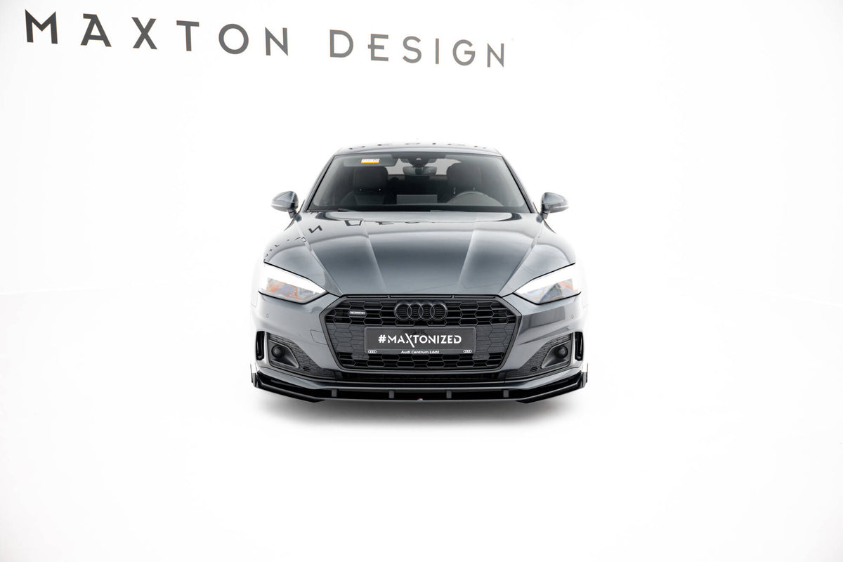 Street Pro Street+ Spoilerlippe Front Ansatz + Flaps passend für Audi A5 F5 Facelift schwarz Hochglanz – Ansicht 3