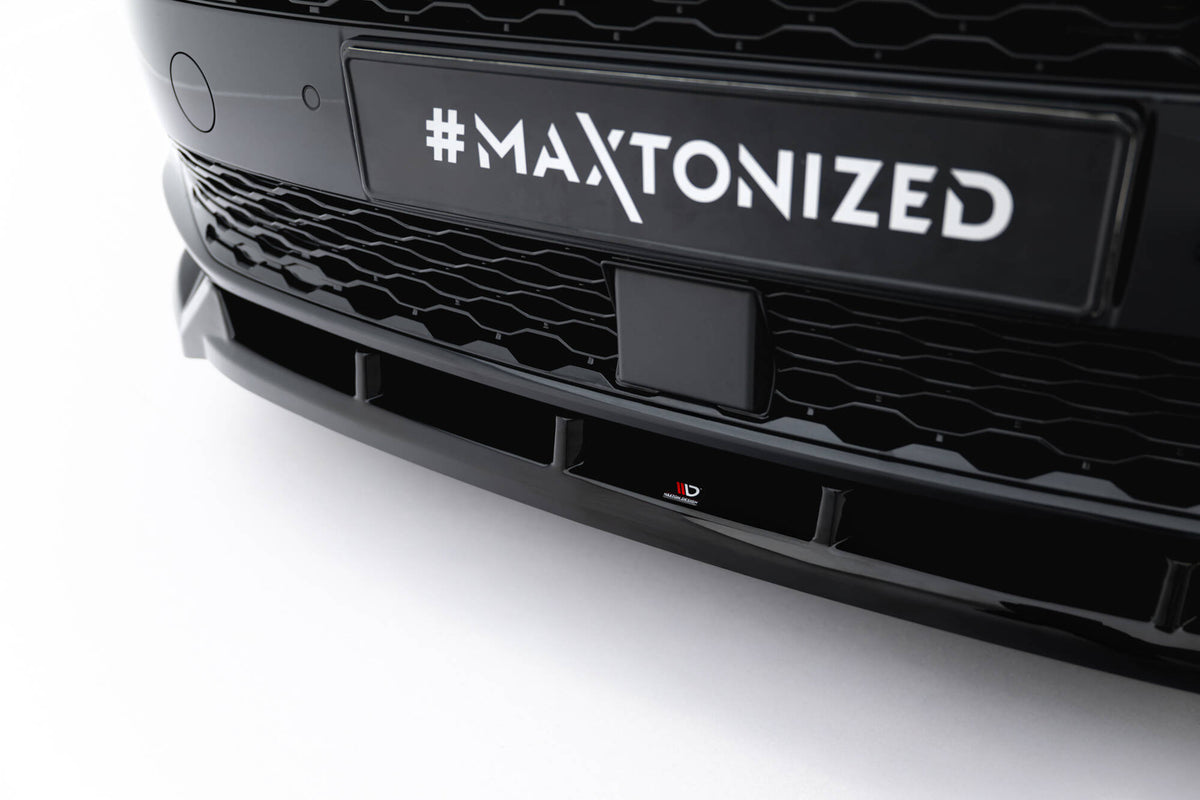 Street+ Spoilerlippe Front Ansatz V.2 passend für VW Multivan Long T7 schwarz Hochglanz – Ansicht 3