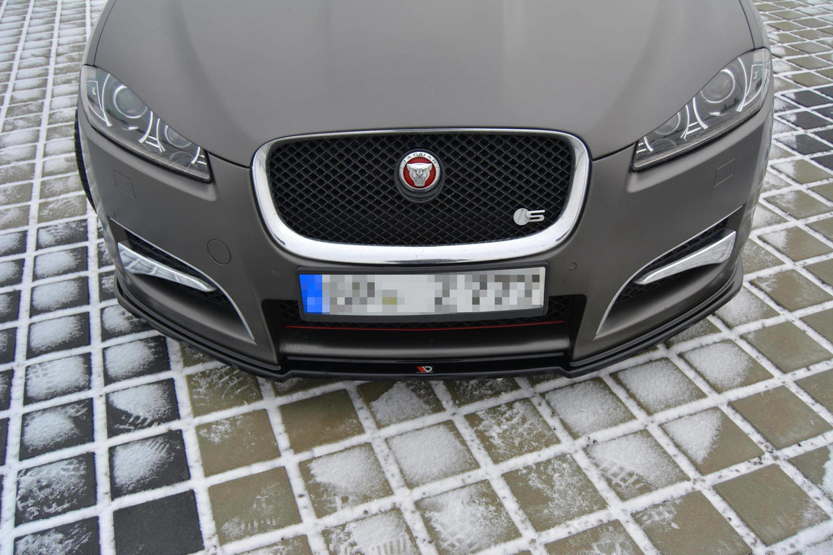 Street+ Spoilerlippe Front Ansatz passend für JAGUAR XF (X250) MK1 SPORTBRAKE S-PACK schwarz Hochglanz – Ansicht 2