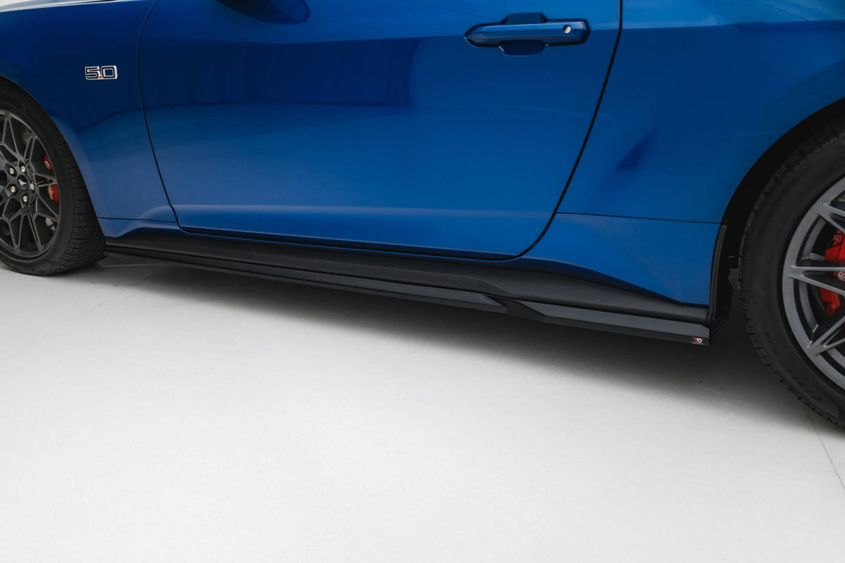Street+ Seitenschweller Leisten passend für Ford Mustang Dark Horse Mk7 schwarz Hochglanz – Ansicht 4