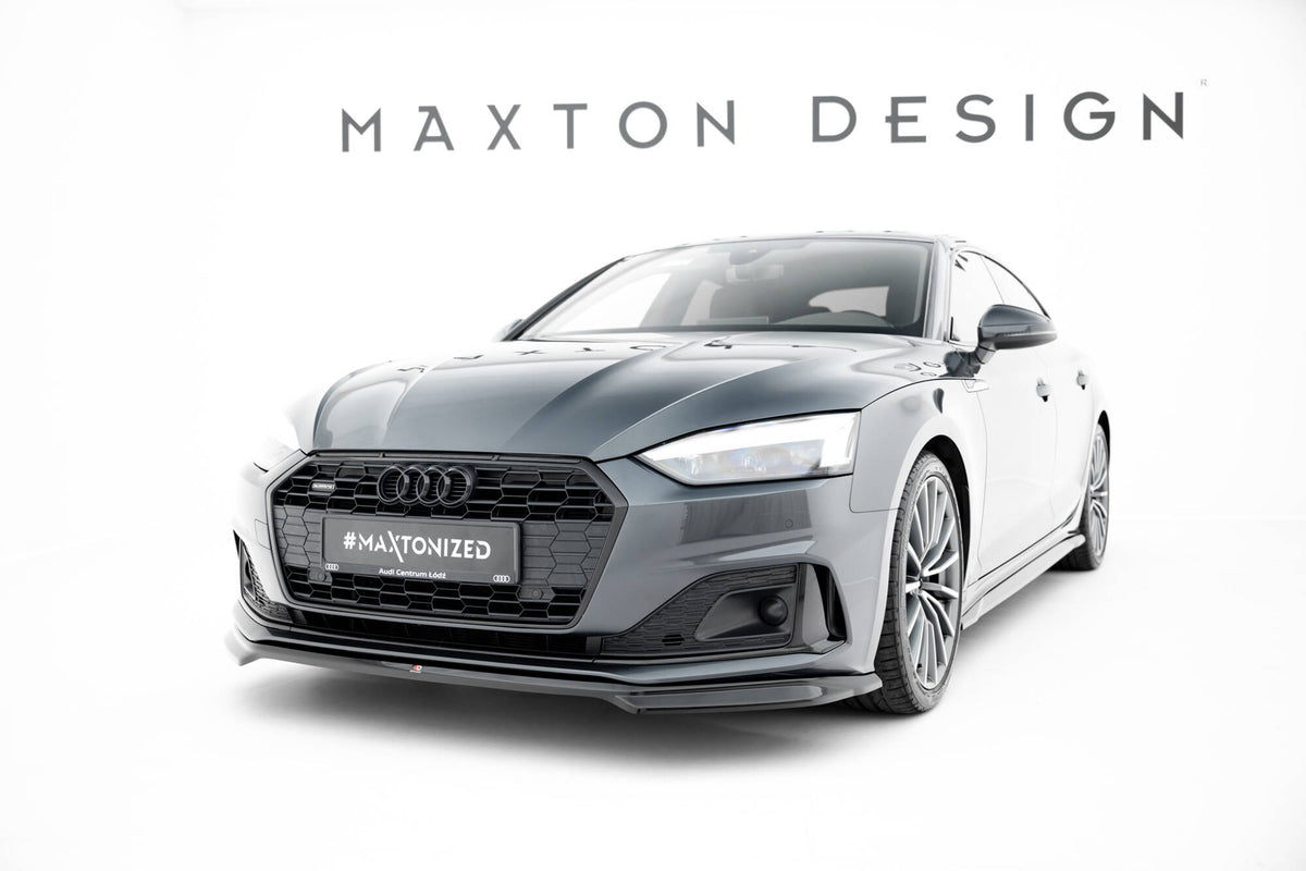Street+ Spoilerlippe Front Ansatz passend für V.1 Audi A5 F5 Facelift schwarz Hochglanz – Ansicht 4