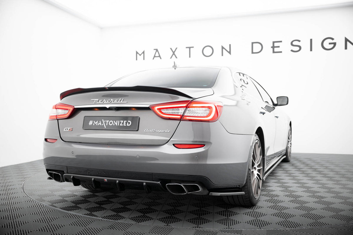 Heck Ansatz Flaps Diffusor passend für Maserati Quattroporte Mk6 schwarz Hochglanz – Ansicht 3