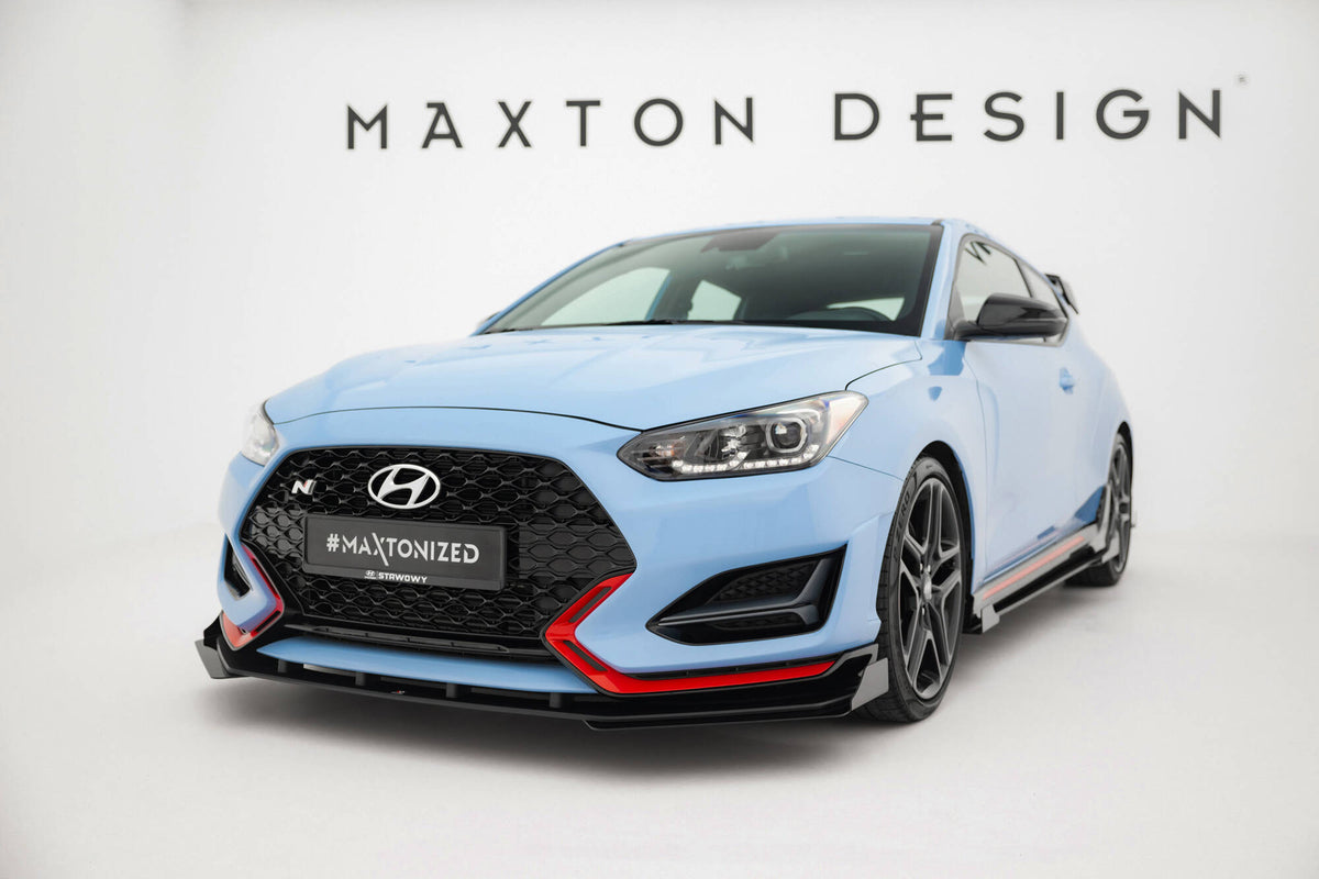 Street Pro Street+ Spoilerlippe Front Ansatz + Flaps passend für Hyundai Veloster N Mk2 schwarz Hochglanz – Ansicht 5