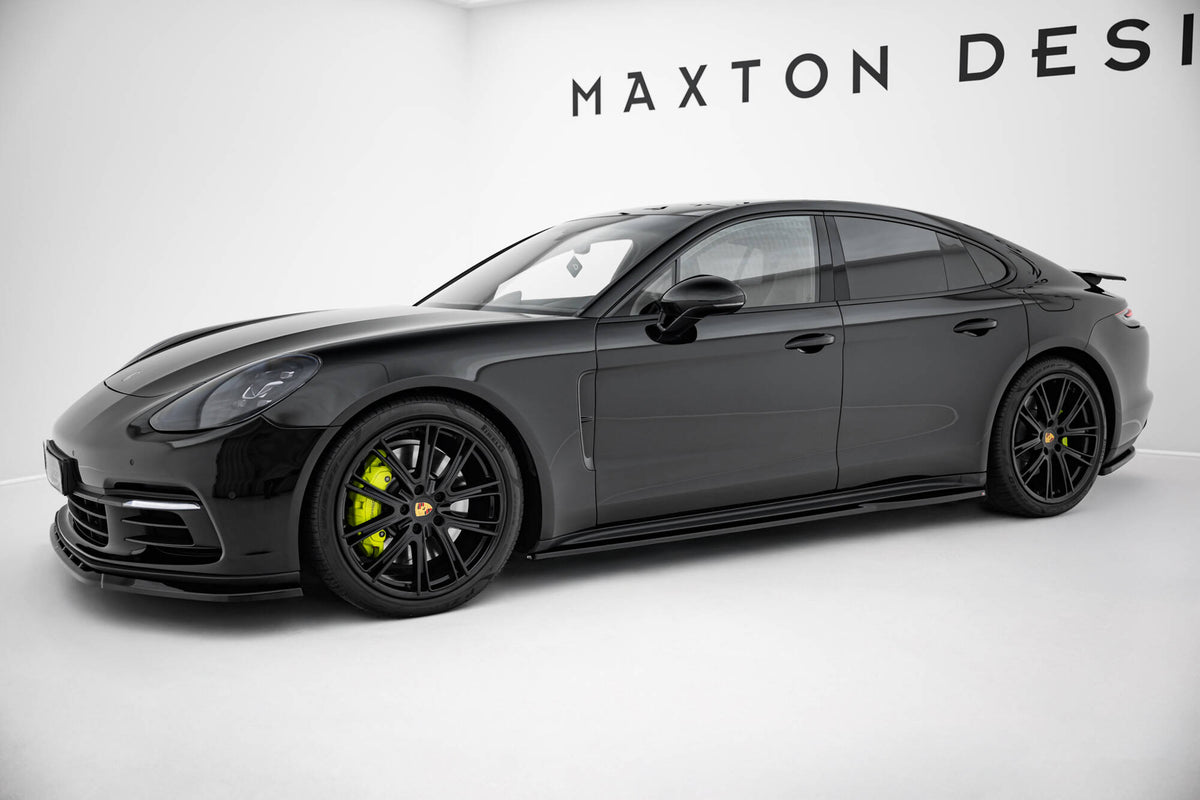 Street+ Seitenschweller Leisten V.2 passend für Porsche Panamera Turbo S E-Hybrid / Panamera E-Hybrid / Panamera 4S 971 schwarz Hochglanz – Ansicht 1