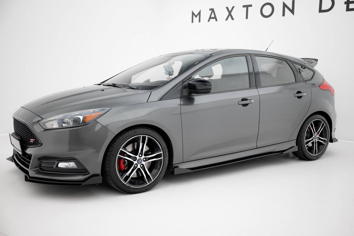 Street Pro Street+ Seitenschweller Leisten + Flaps passend für Ford Focus ST Mk3 Facelift schwarz Hochglanz – Ansicht 3