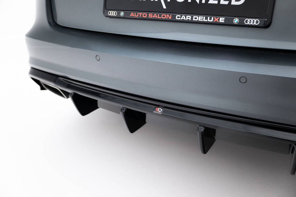 Diffusor Heck Ansatz V.2 passend für Audi A6 / A6 C7 S-line/ S6 C7 Facelift schwarz Hochglanz – Ansicht 4