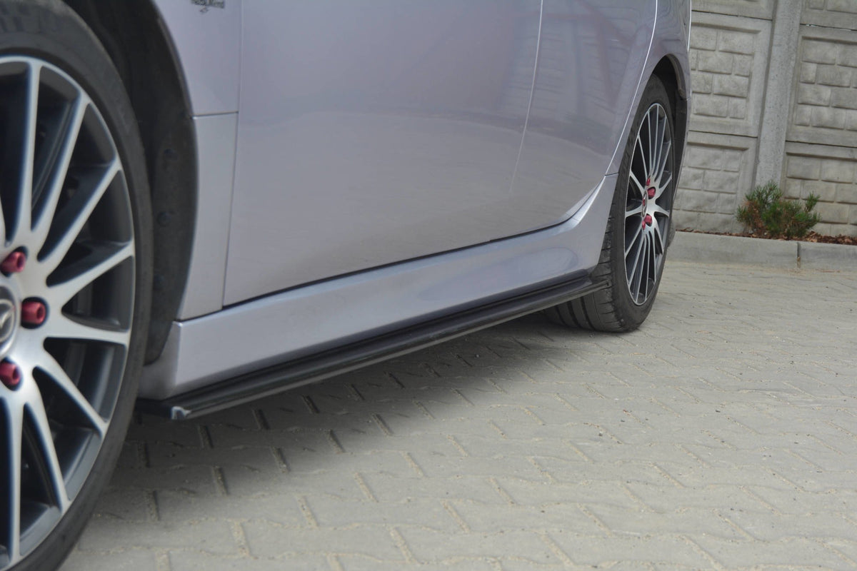 Street+ Seitenschweller Leisten passend für MAZDA 6 MK2 SPORT HATCH (GH-SERIES) vor Facelift schwarz Hochglanz – Ansicht 3