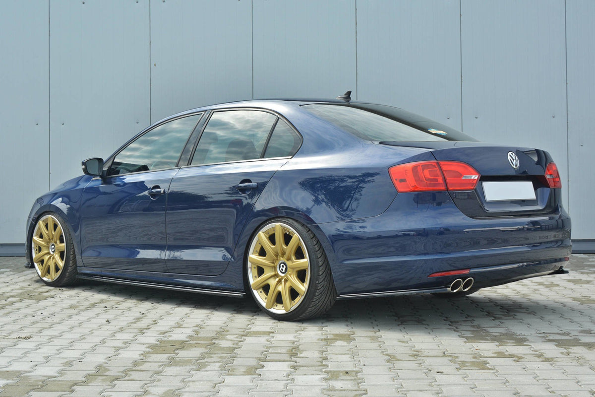 Street+ Seitenschweller Leisten passend für VOLKSWAGEN JETTA MK6 SEDAN vor Facelift schwarz Hochglanz – Ansicht 4