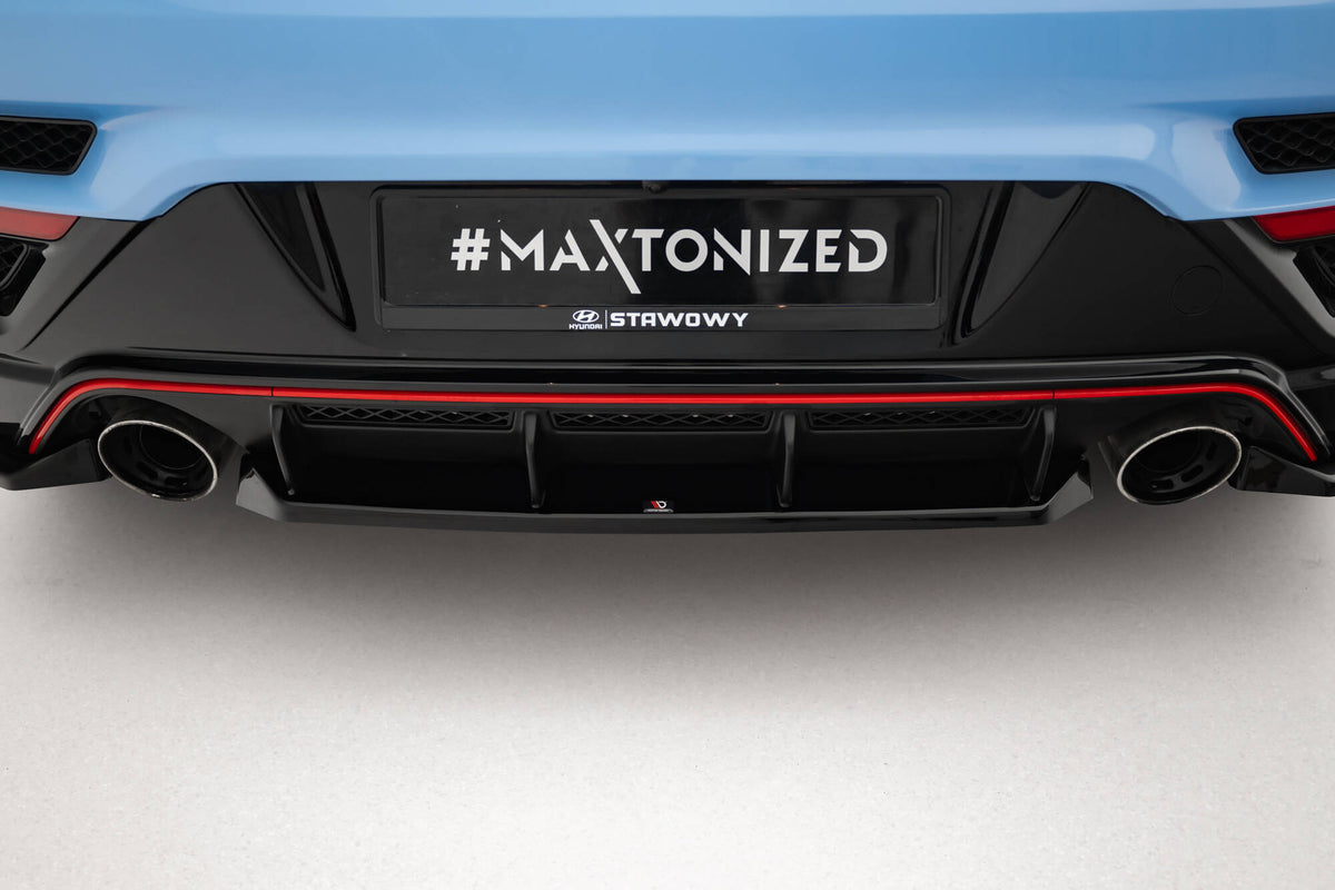 Mittlerer Diffusor Heck Ansatz passend für Hyundai Veloster N Mk2 schwarz Hochglanz – Ansicht 4