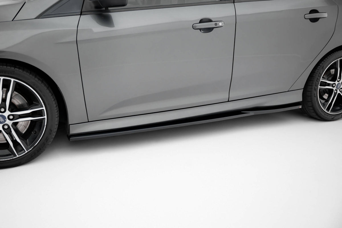 Street+ Seitenschweller Leisten passend für V.3 passend für Ford Focus ST Mk3  schwarz Hochglanz – Ansicht 3