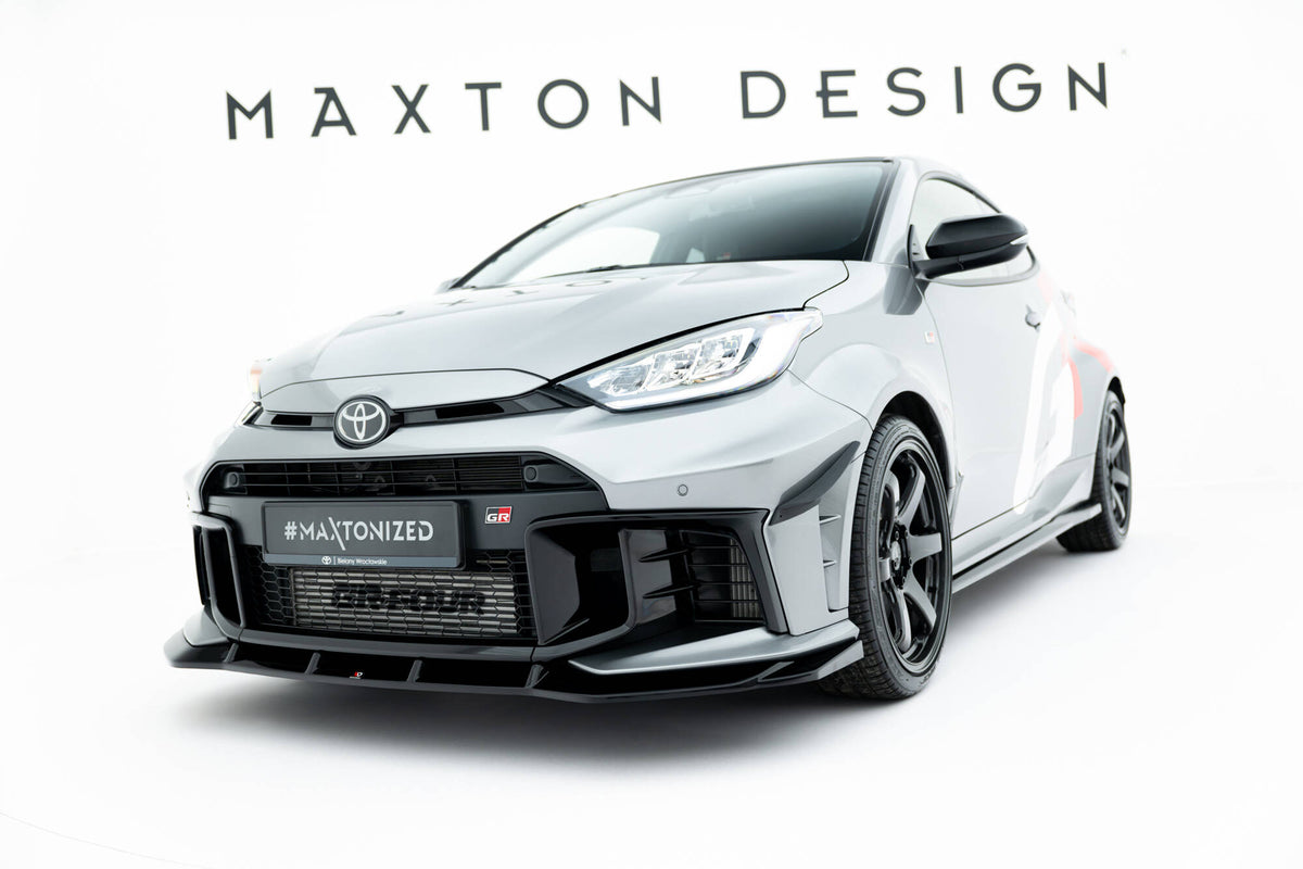 Street+ Spoilerlippe Front Ansatz V.1 passend für Toyota GR Yaris Mk4 Facelift schwarz Hochglanz – Ansicht 3