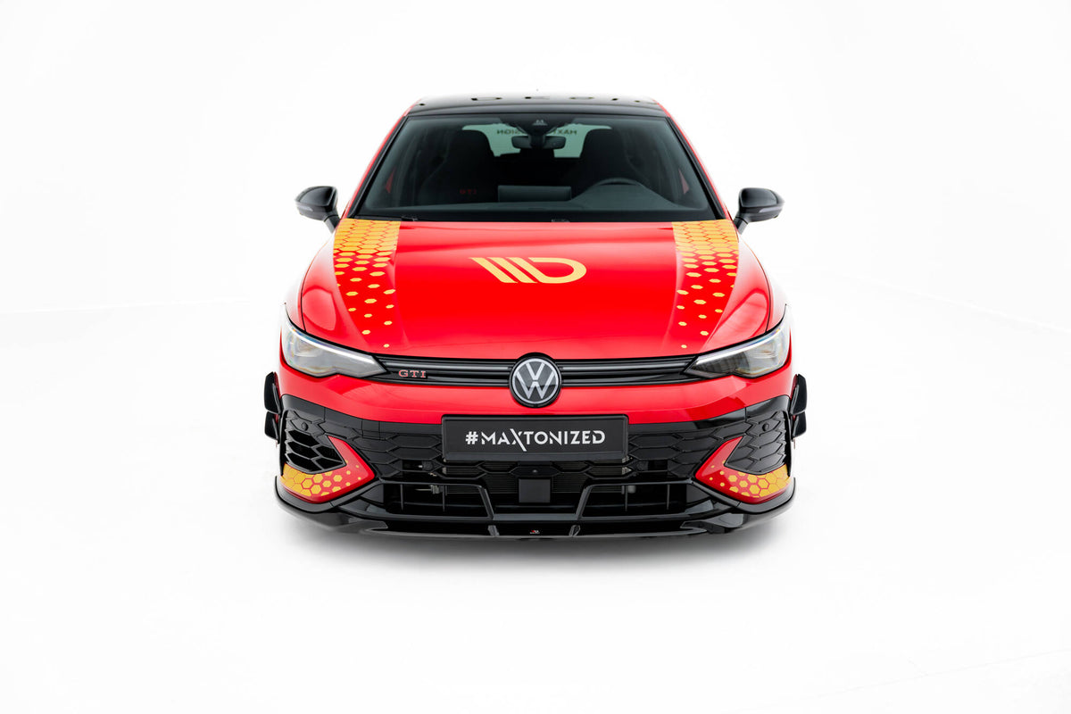 Street+ Spoilerlippe Front Ansatz V.1 passend für VW Golf GTI Clubsport Mk8 Facelift schwarz Hochglanz – Ansicht 1
