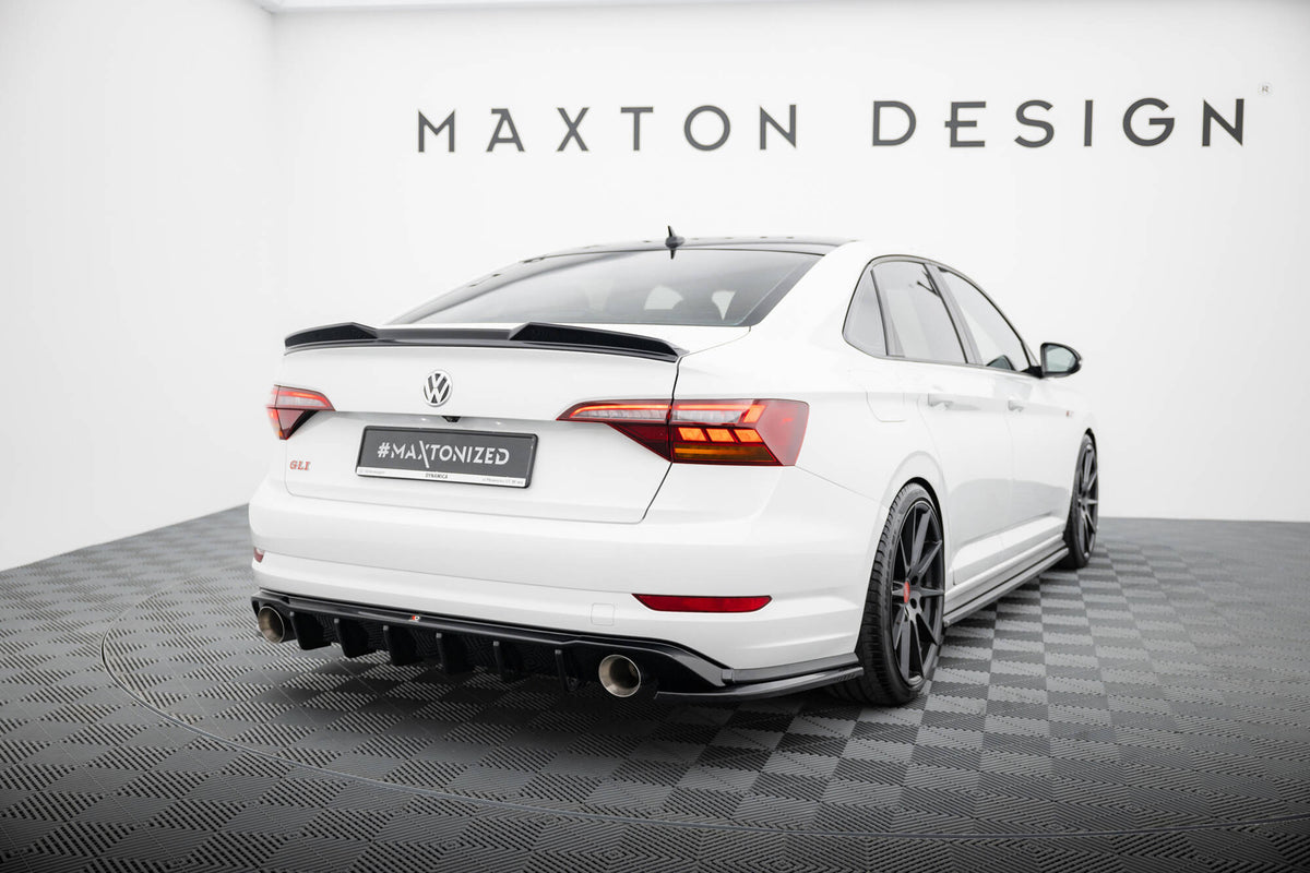 Heck Ansatz Flaps Diffusor passend für VW Jetta GLI Mk7 schwarz Hochglanz – Ansicht 5